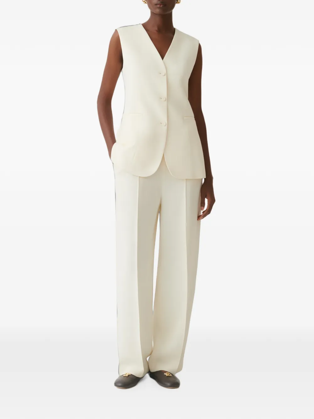 Fabiana Filippi Gilet met enkele opening Beige