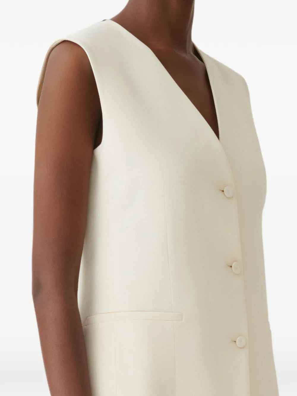 Fabiana Filippi Gilet met enkele opening Beige
