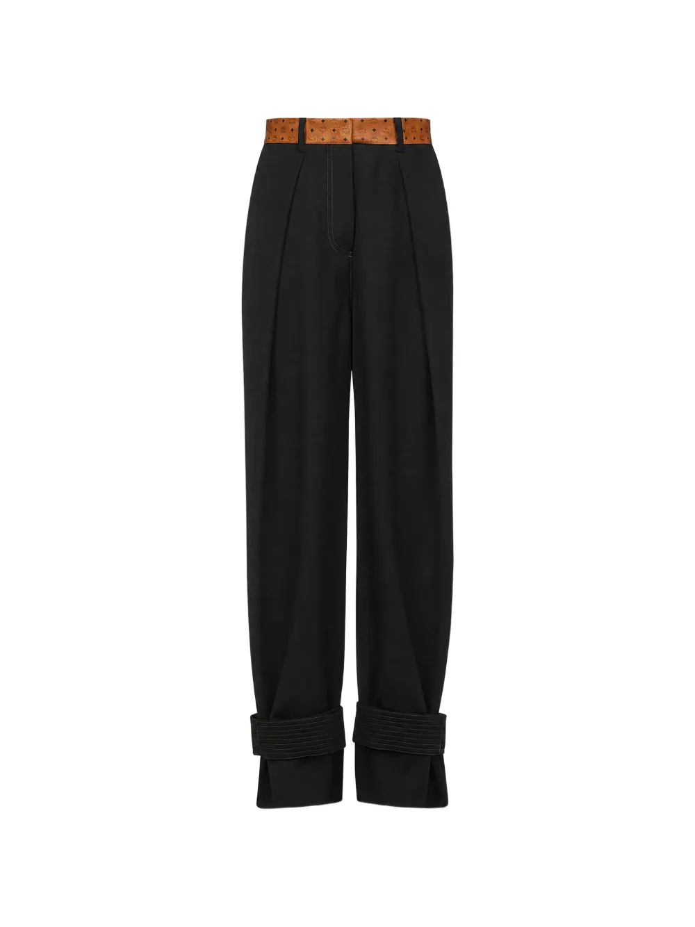MCM logo-waistband pleated trousers · 40