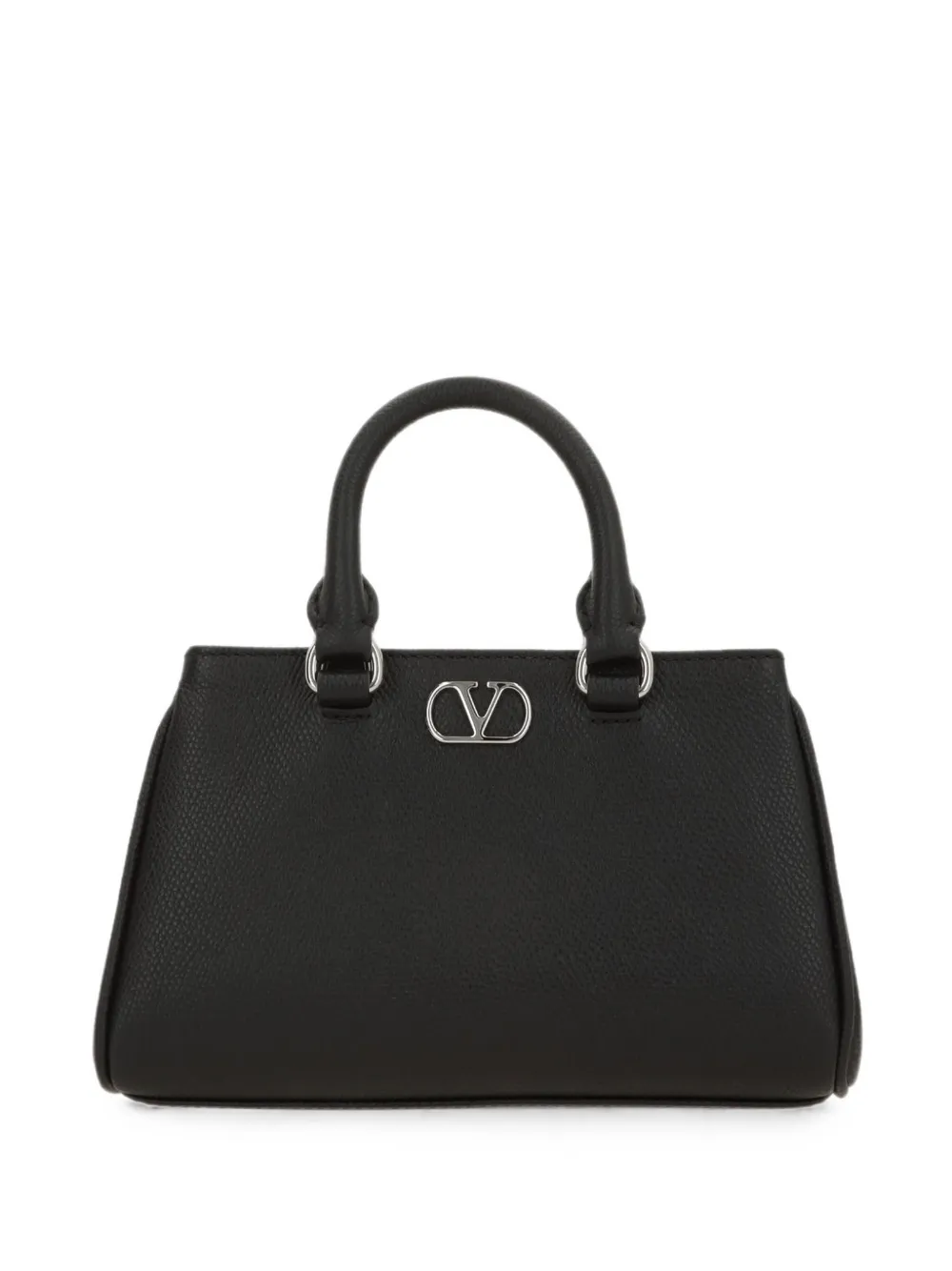 Valentino Garavani VLogo Signature grained leather tote bag - Nero
