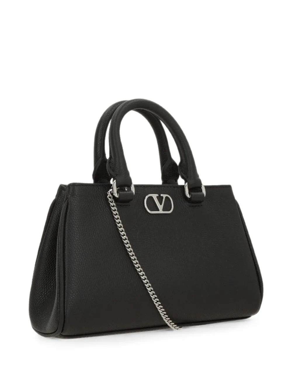 Valentino Garavani VLogo Signature leren shopper Zwart