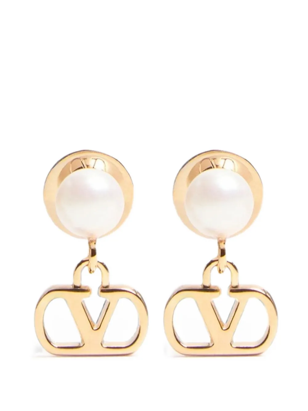 Valentino Garavani VLogo Signature resin-pearl earrings - Oro