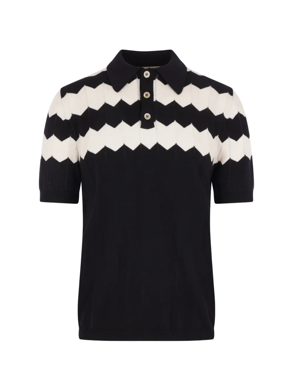 Valentino Garavani Poloshirt mit Zickzackmuster - Schwarz
