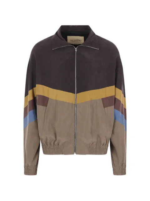 Valentino Garavani silk chevron bomber jacket