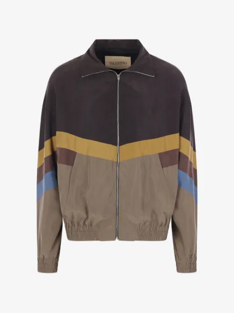 Valentino Garavani silk chevron bomber jacket
