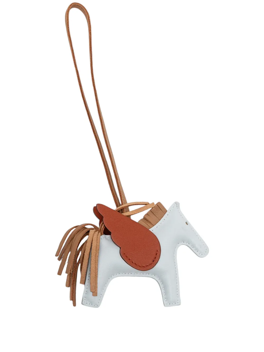 Hermès Pre-Owned 2022 Milo Lambskin and Swift Grigri Rodeo Pegase Bag Charm PM key chain - Blu