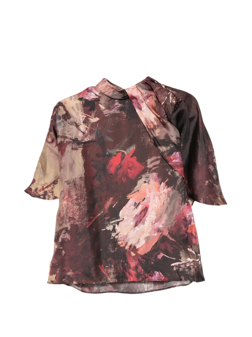 Antonio Marras floral-print draped blouse - Red