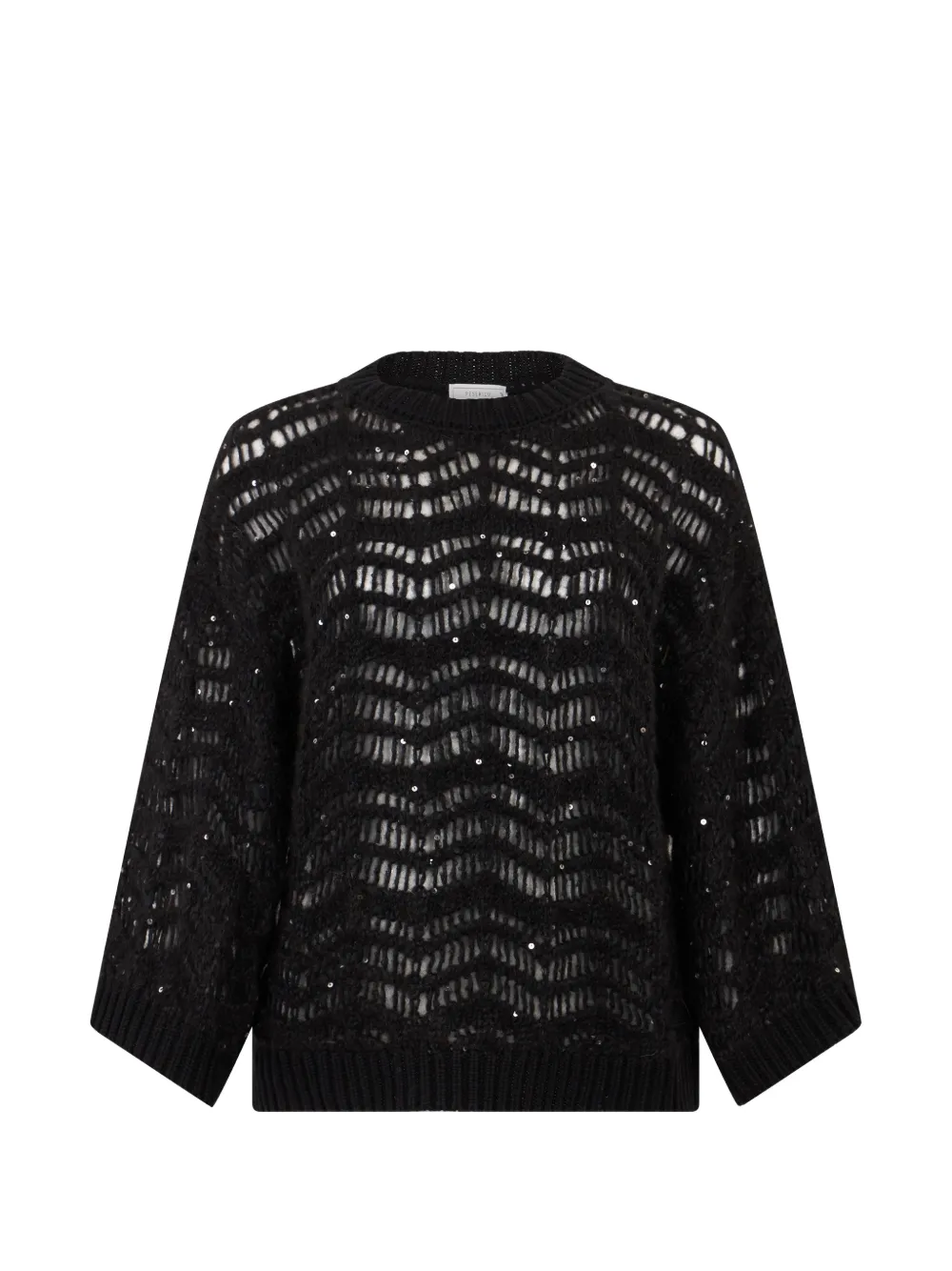 Peserico sequin-embellished open-knit sweater - Nero
