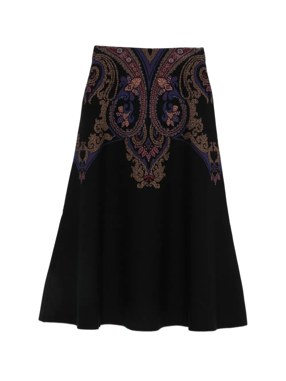 ETRO paisley-pattern A-line midi skirt - Nero