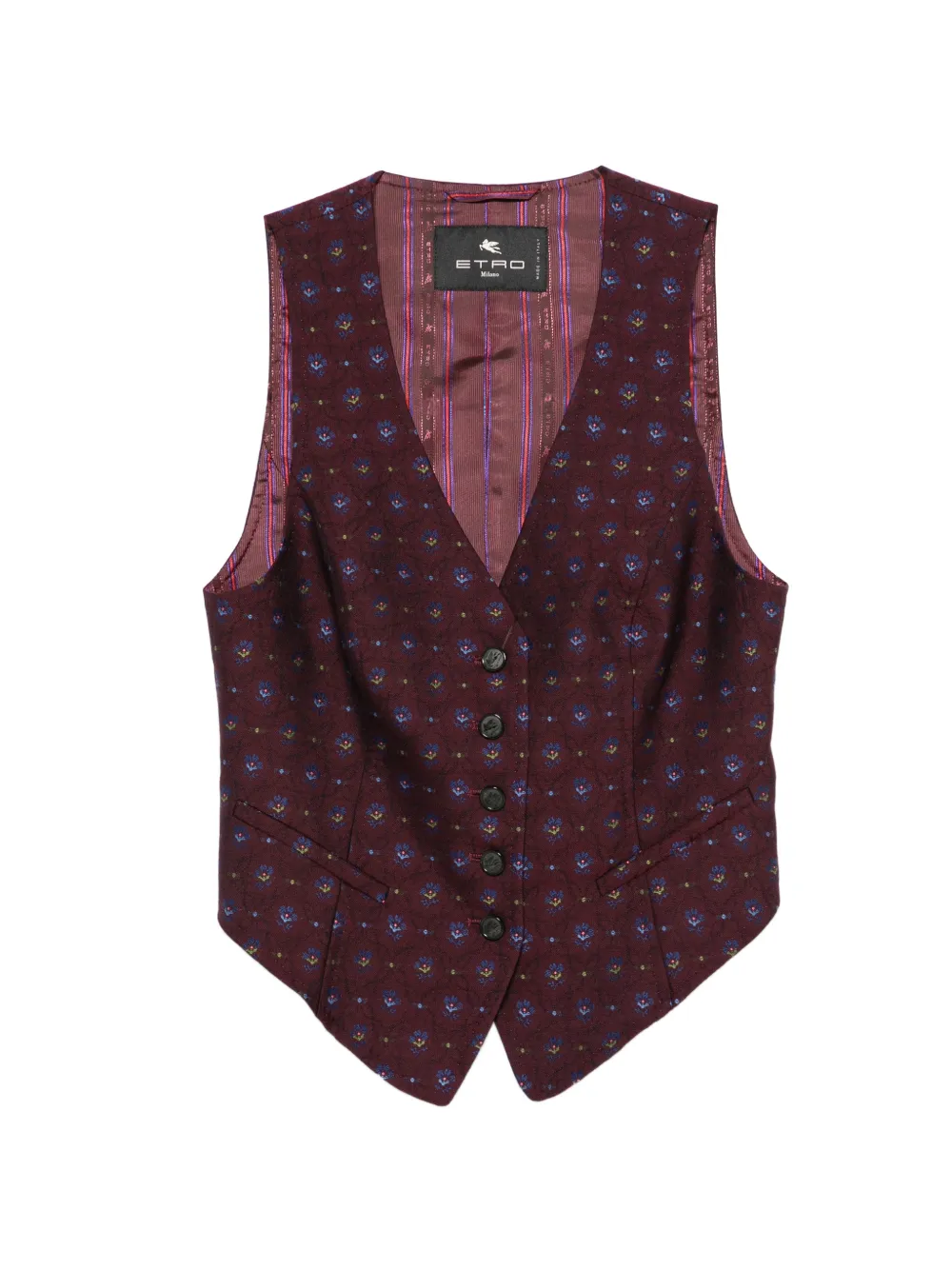 ETRO geometric-pattern V-neck waistcoat - Marrone