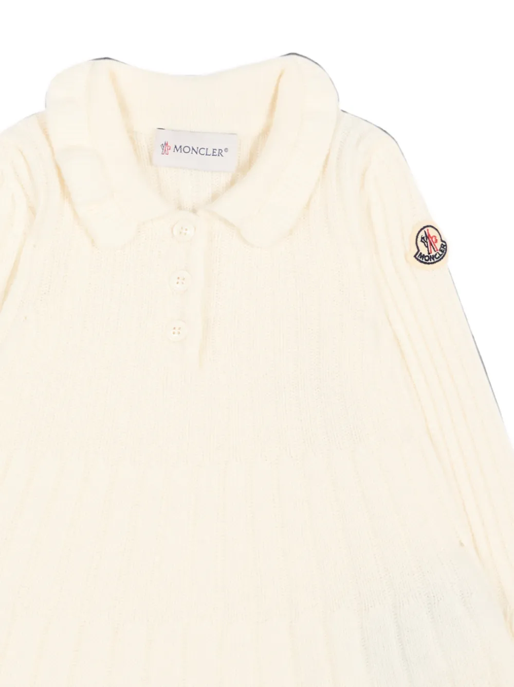 Moncler Enfant Ribgebreide jurk Beige