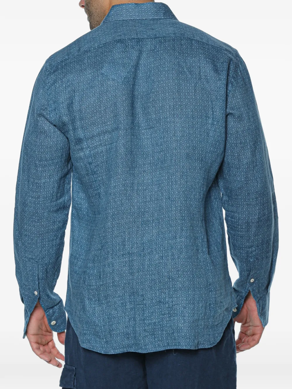 MC2 Saint Barth Pamplona linnen overhemd met bloemenprint Blauw