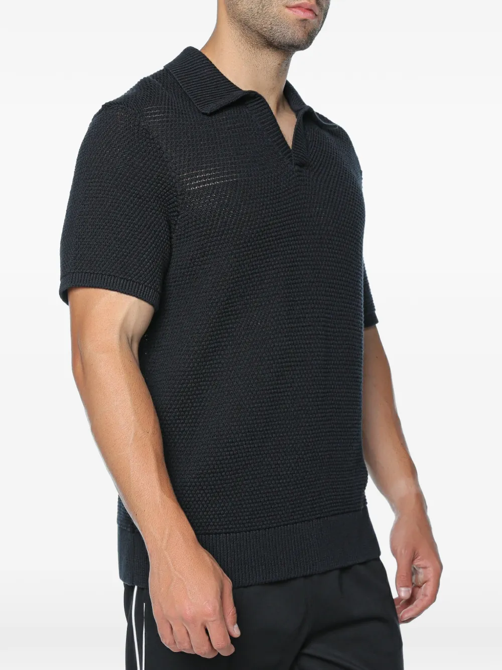 Michael Kors Johnny poloshirt met kraag met textuur Zwart