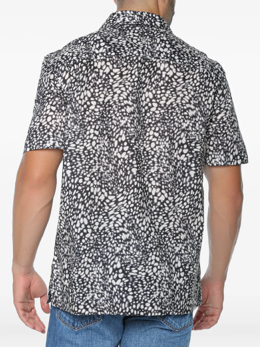 Michael Kors Overhemd met stingray-print en campkraag Zwart