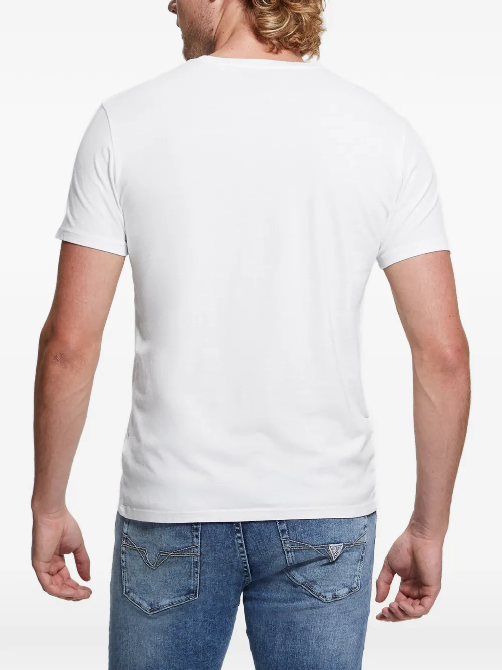 GUESS USA logo-print jersey T-shirt Wit