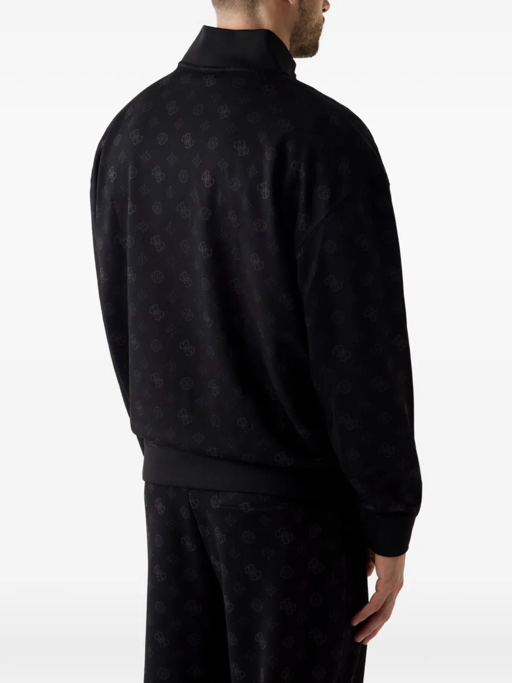 GUESS USA logo-monogram zip-up jacket Zwart