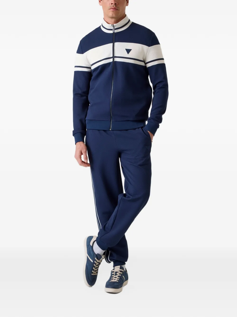 GUESS USA Spiros panelled zip-up jacket - Blau