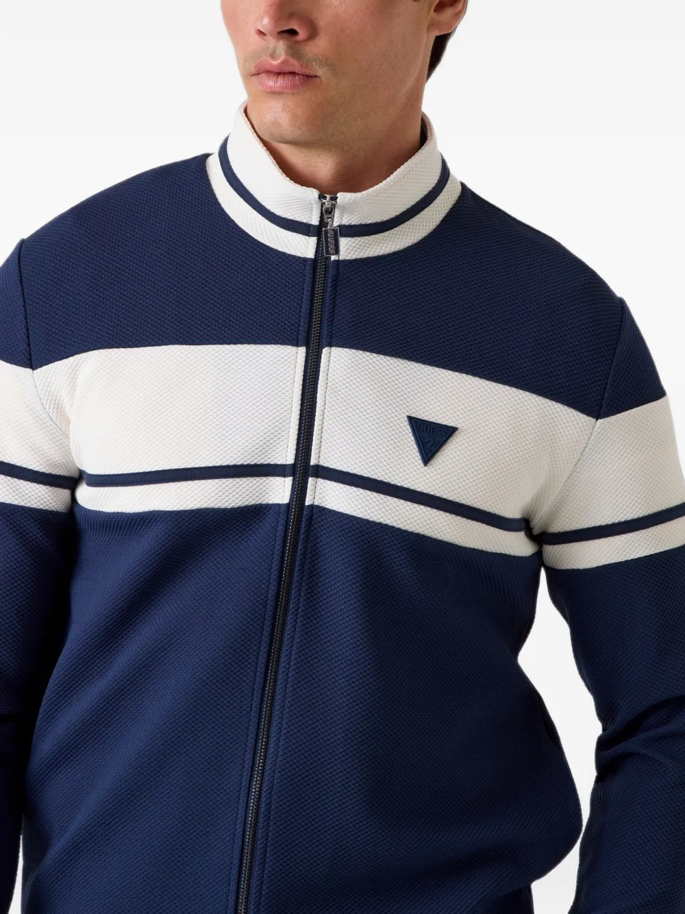 GUESS USA Spiros panelled zip-up jacket Blauw