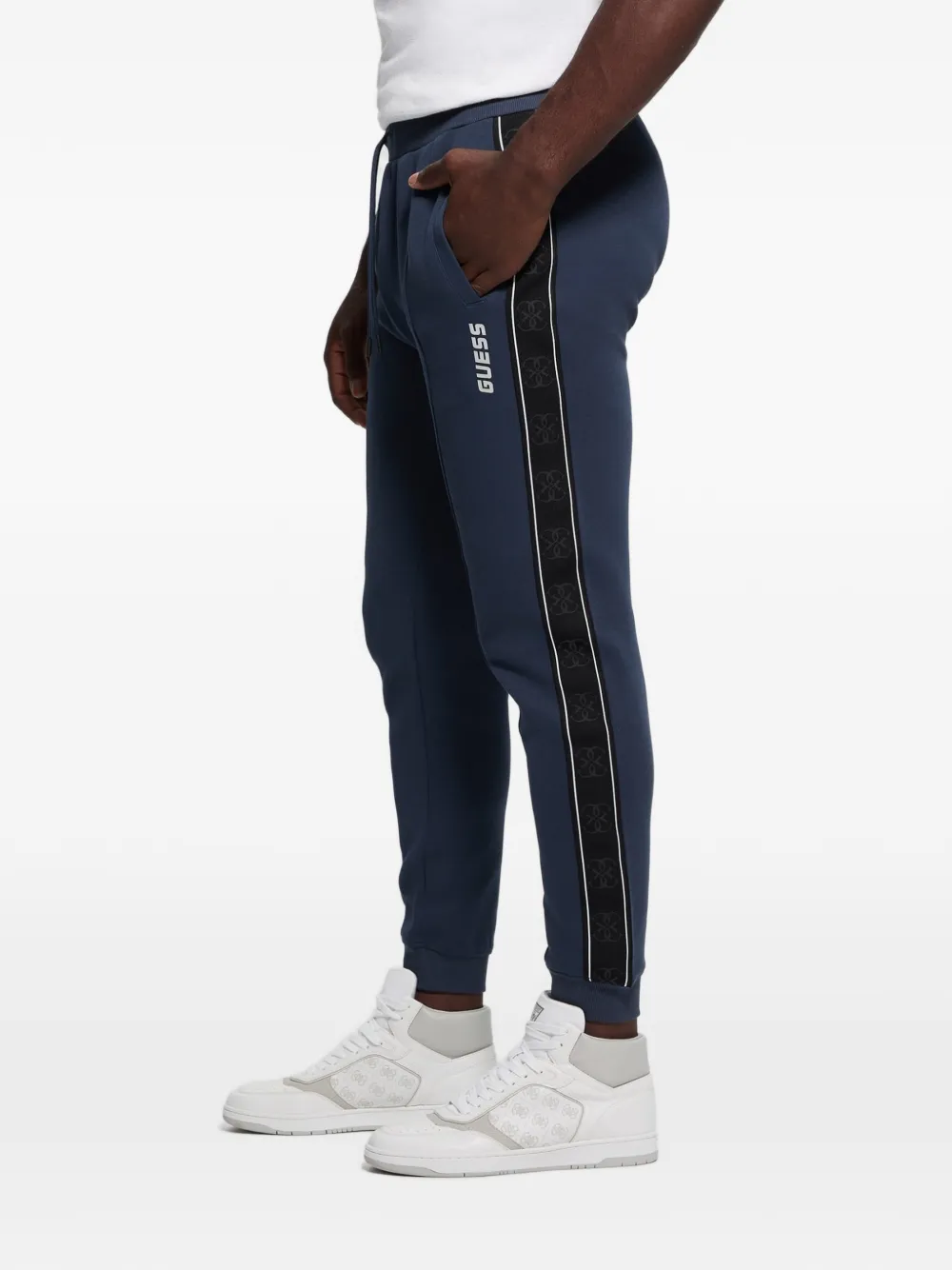 GUESS USA Trainingsbroek met zijstreep Blauw