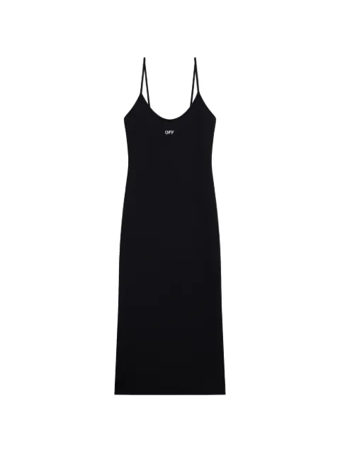 Off-White vestido midi con tirantes finos y logo estampado