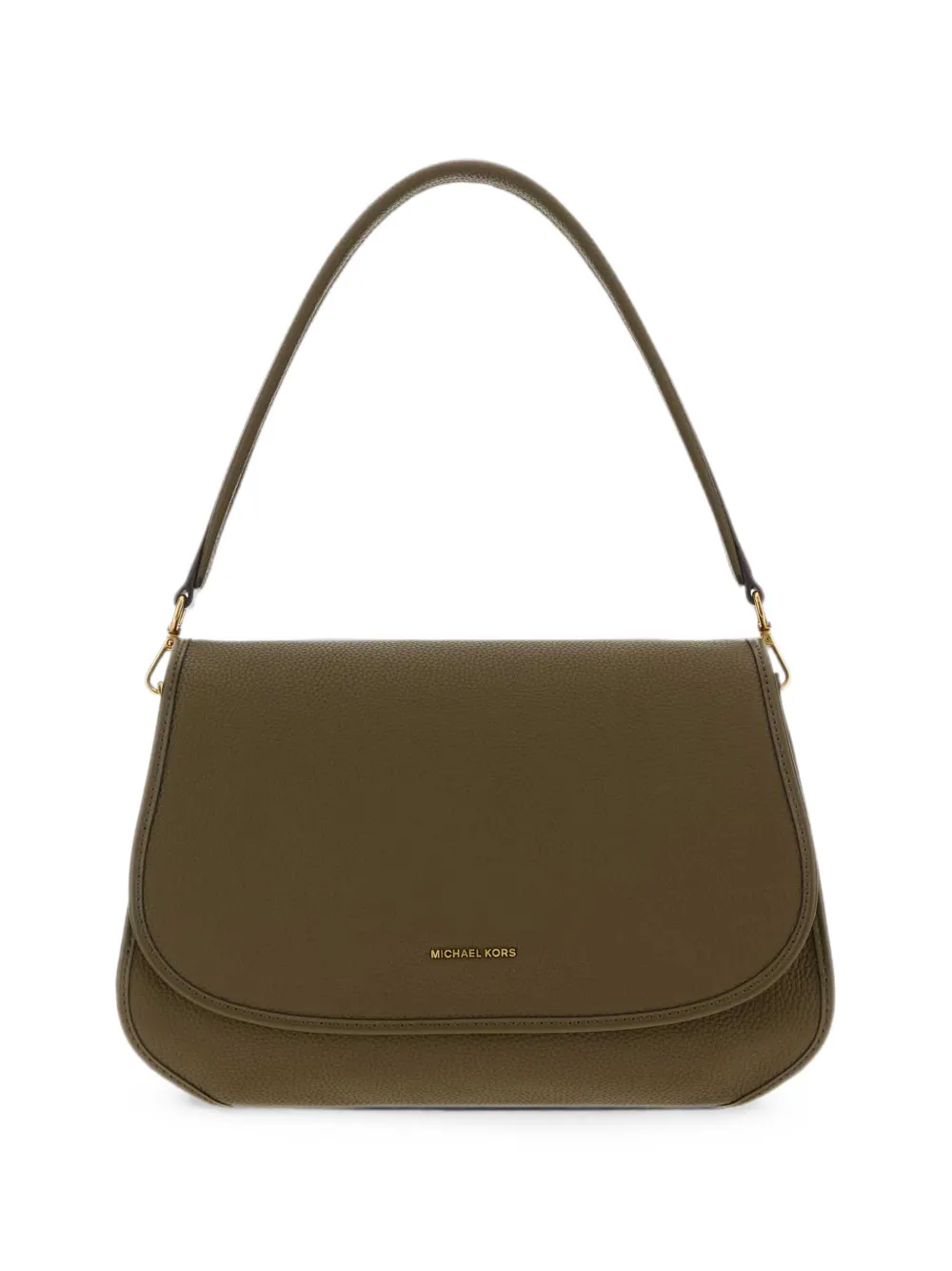 Michael Kors grained-leather foldover shoulder bag Groen