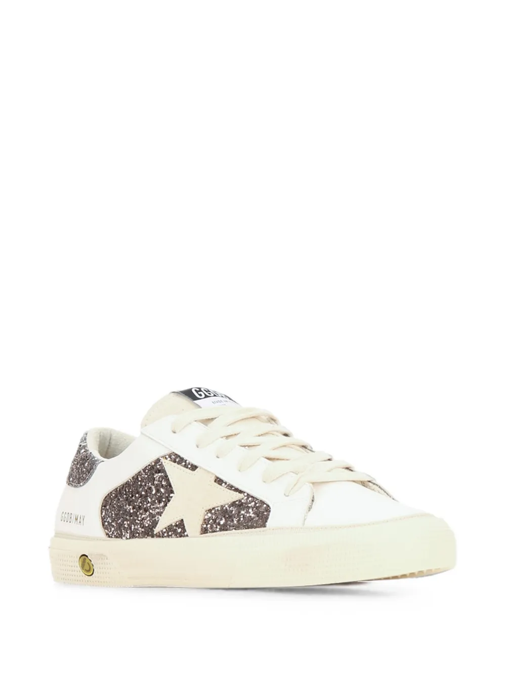 Golden Goose May glitter leather sneakers Wit