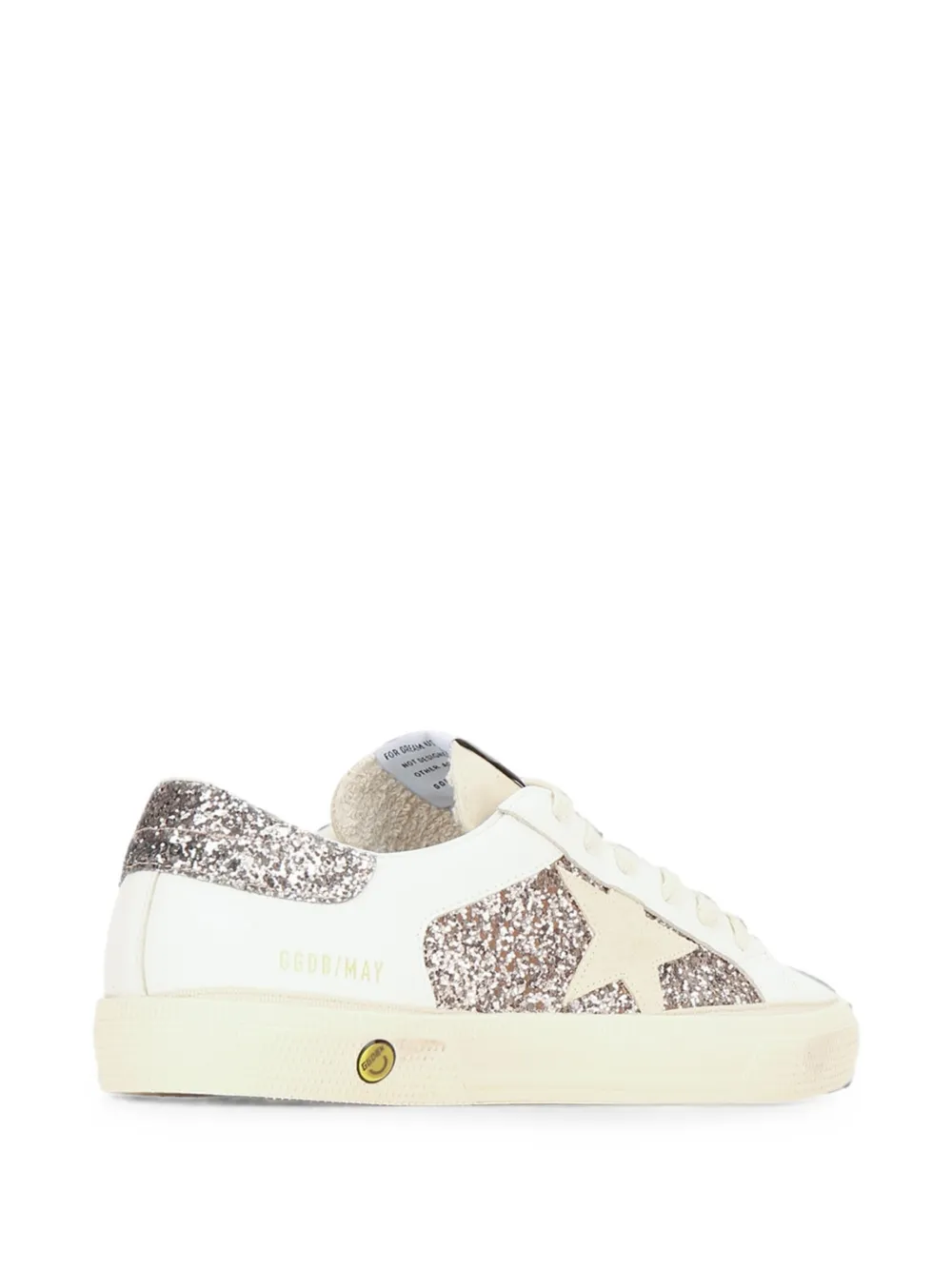 Golden Goose May glitter leather sneakers Wit