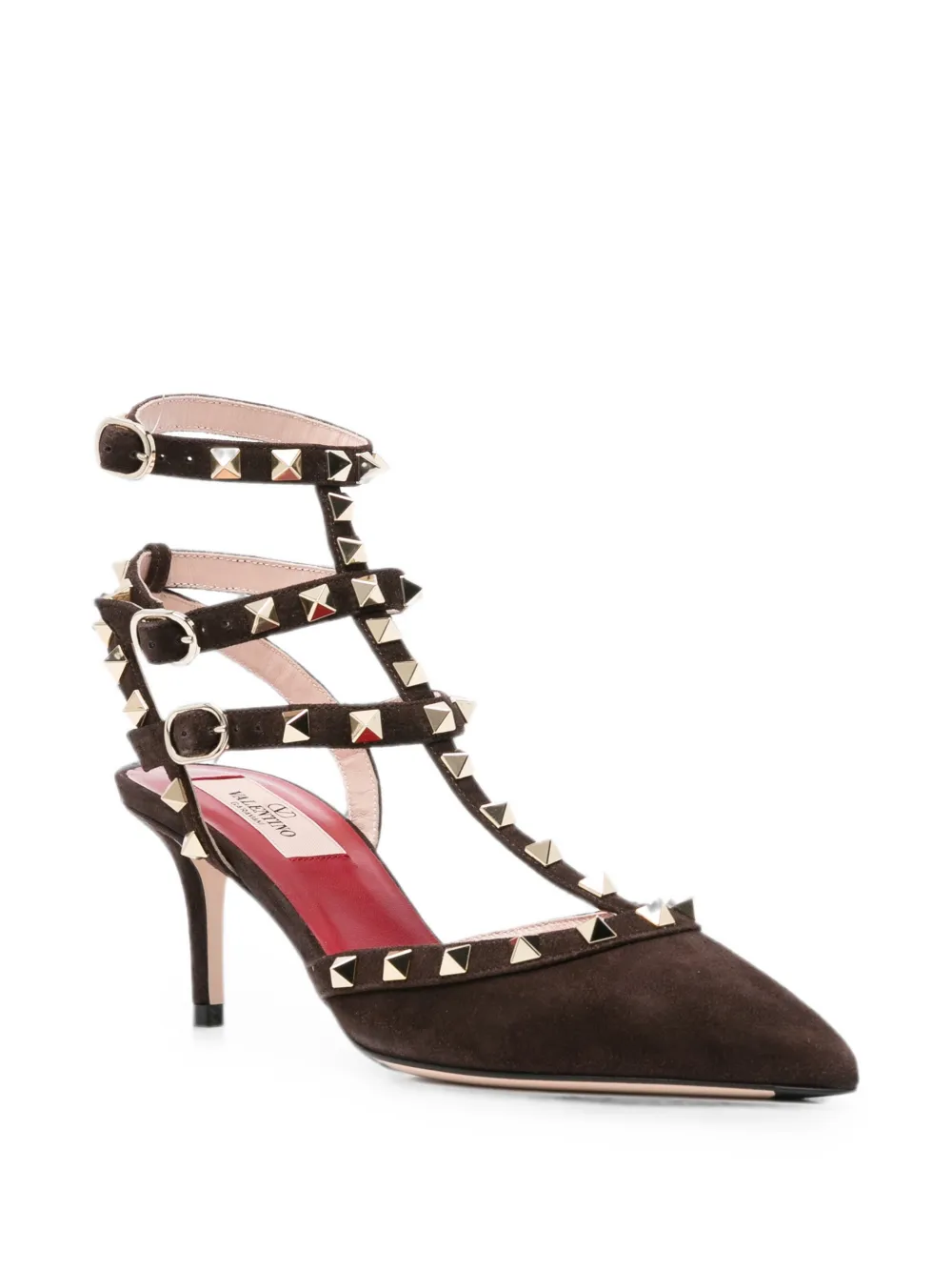 Valentino Garavani Rockstud pointed pumps Bruin