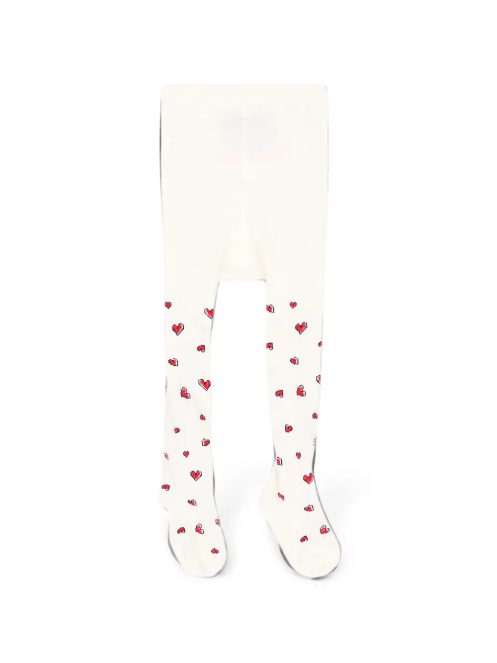 Monnalisa heart-print logo-embroidered tights - Toni neutri