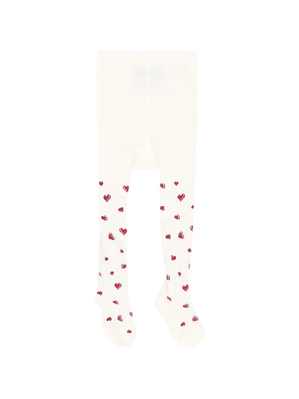 Monnalisa heart-print logo-embroidered tights - Toni neutri