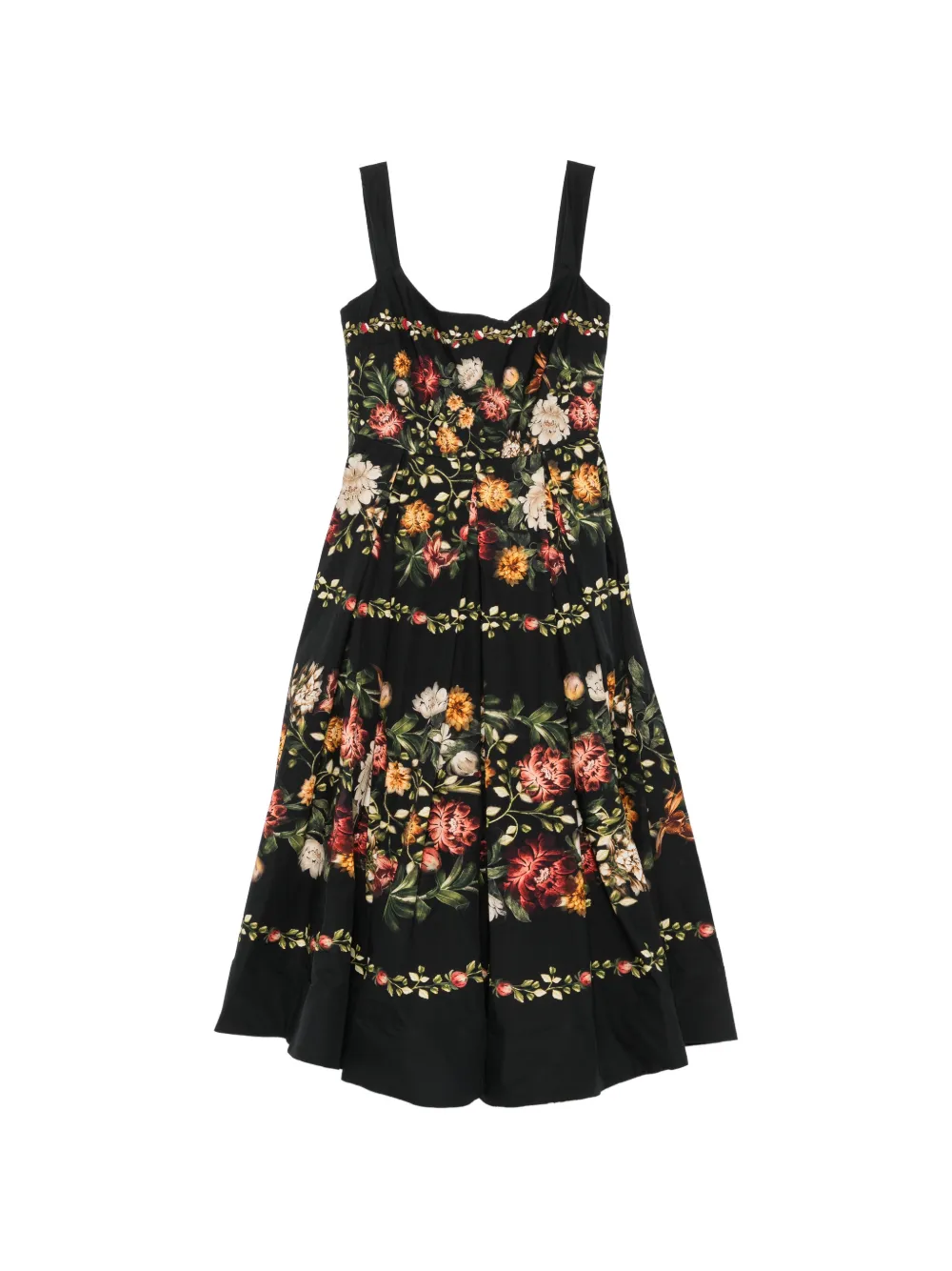 Agua By Agua Bendita Alcaparra Paramo floral-print pleated midi dress - Black