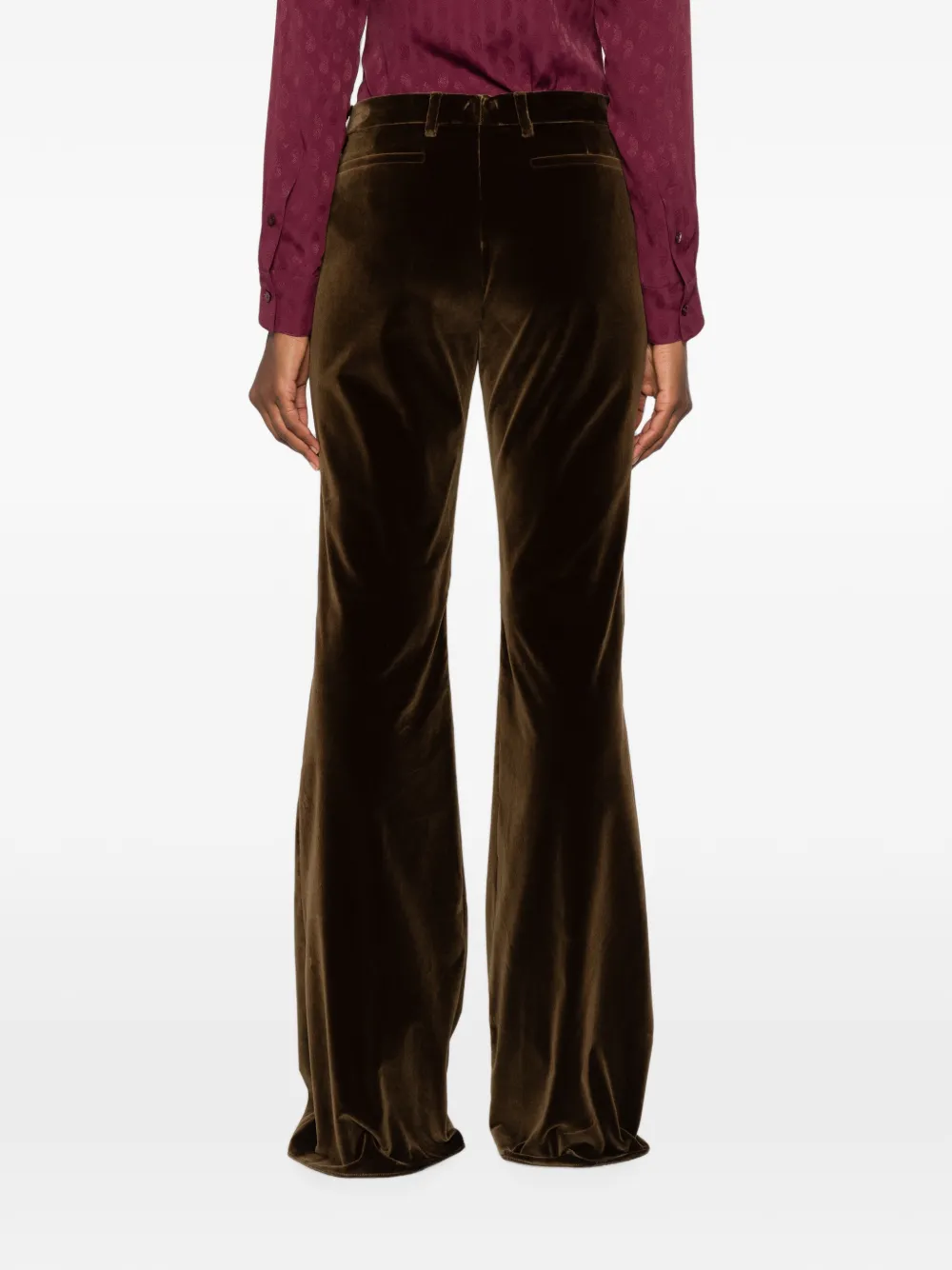 ETRO Fluwelen flared broek Groen