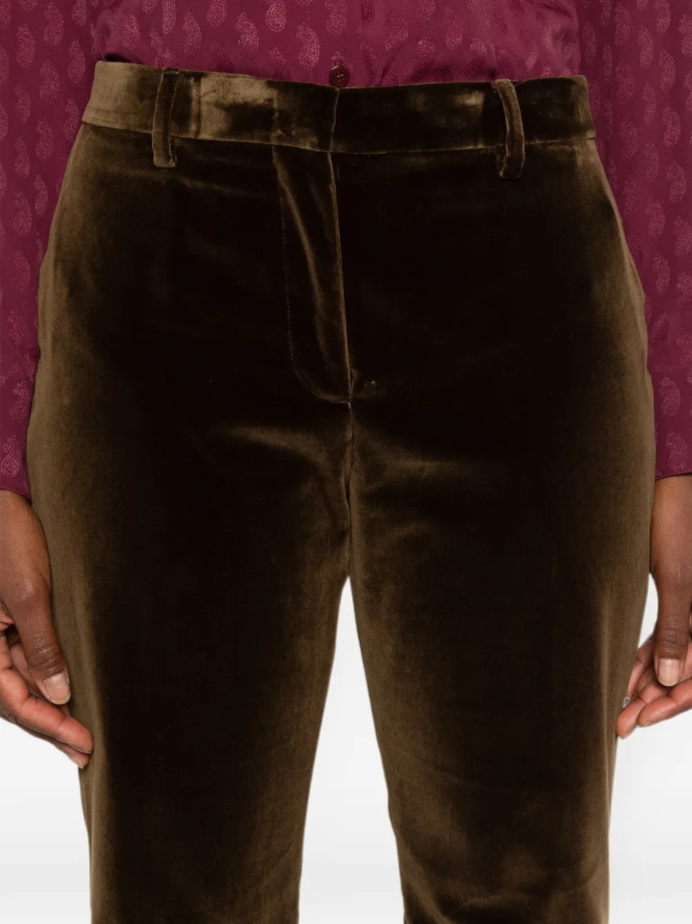 ETRO Fluwelen flared broek Groen