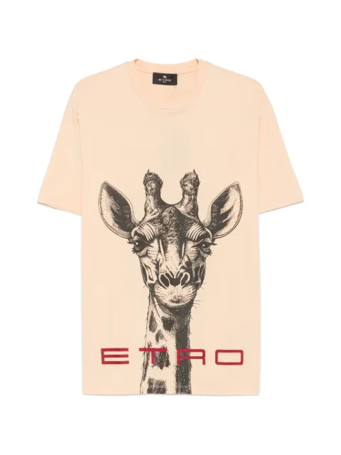 ETRO t-shirt à logo imprimé et motif girafe