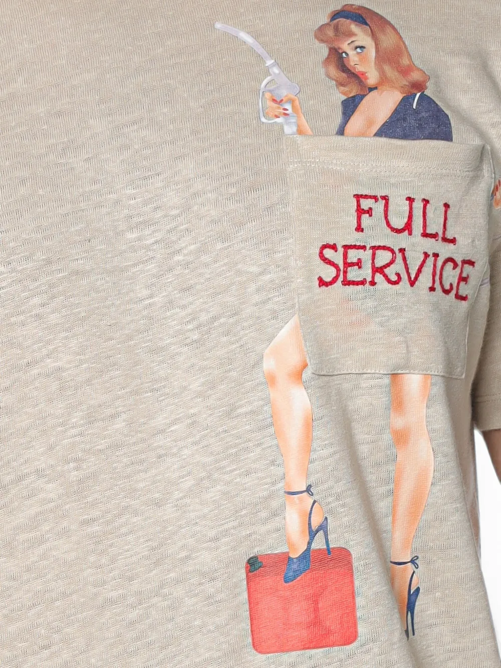 MC2 Saint Barth Ecstasea T-shirt met borstzak en grafische print Beige
