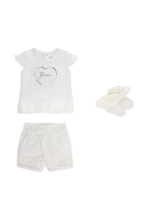 GUESS USA ruffled lace-trim set (set of three)