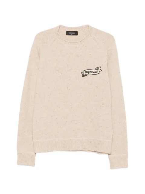 DSQUARED2 logo-patch raglan-sleeve sweater
