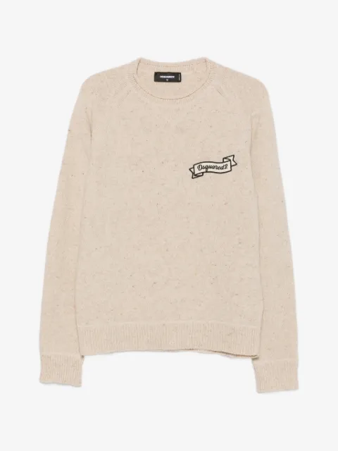 DSQUARED2 logo-patch raglan-sleeve sweater