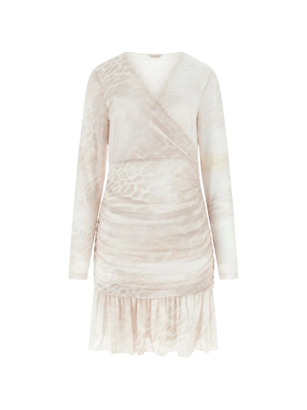 GUESS USA ruched animal-print mini dress - Nude