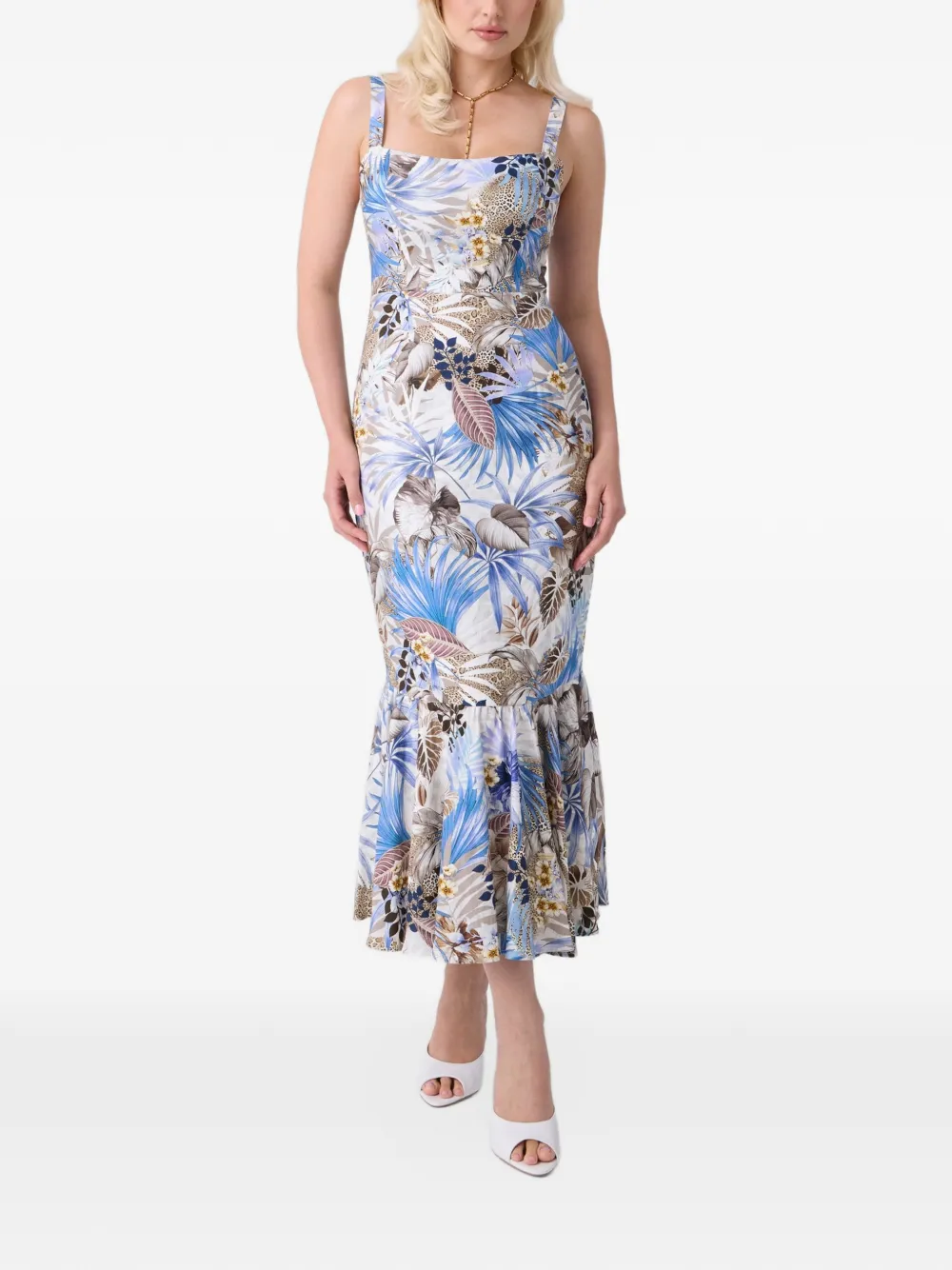 GUESS USA linen-blend dress - Weiß