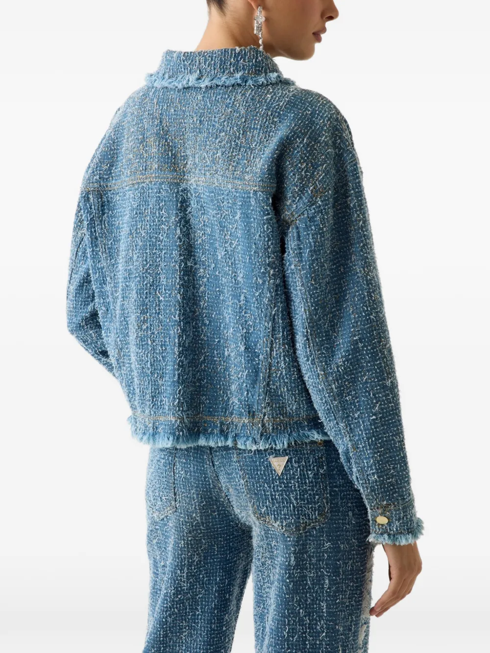 GUESS USA denim tweed jacket Blauw