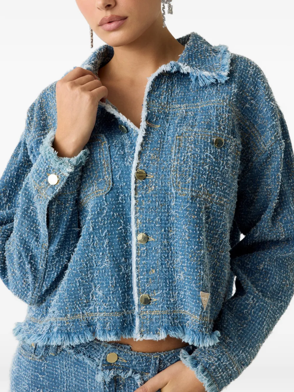 GUESS USA denim tweed jacket - Blu