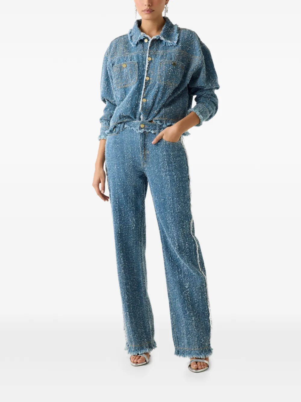 GUESS USA denim tweed jacket - Blu