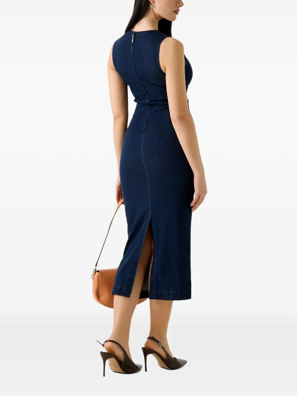 GUESS USA lyocell-blend midi dress Blauw