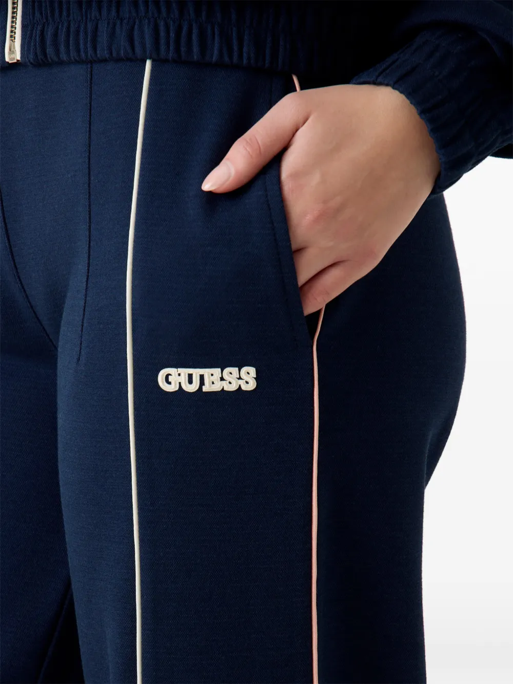 GUESS USA high-neck sfull-zip sweater Blauw
