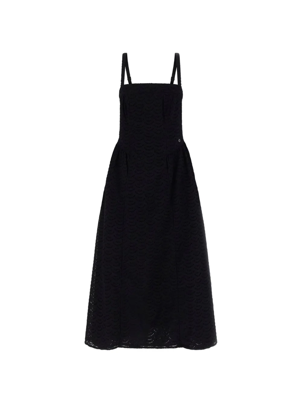 GUESS USA Sharon broderie-anglaise midi dress Zwart