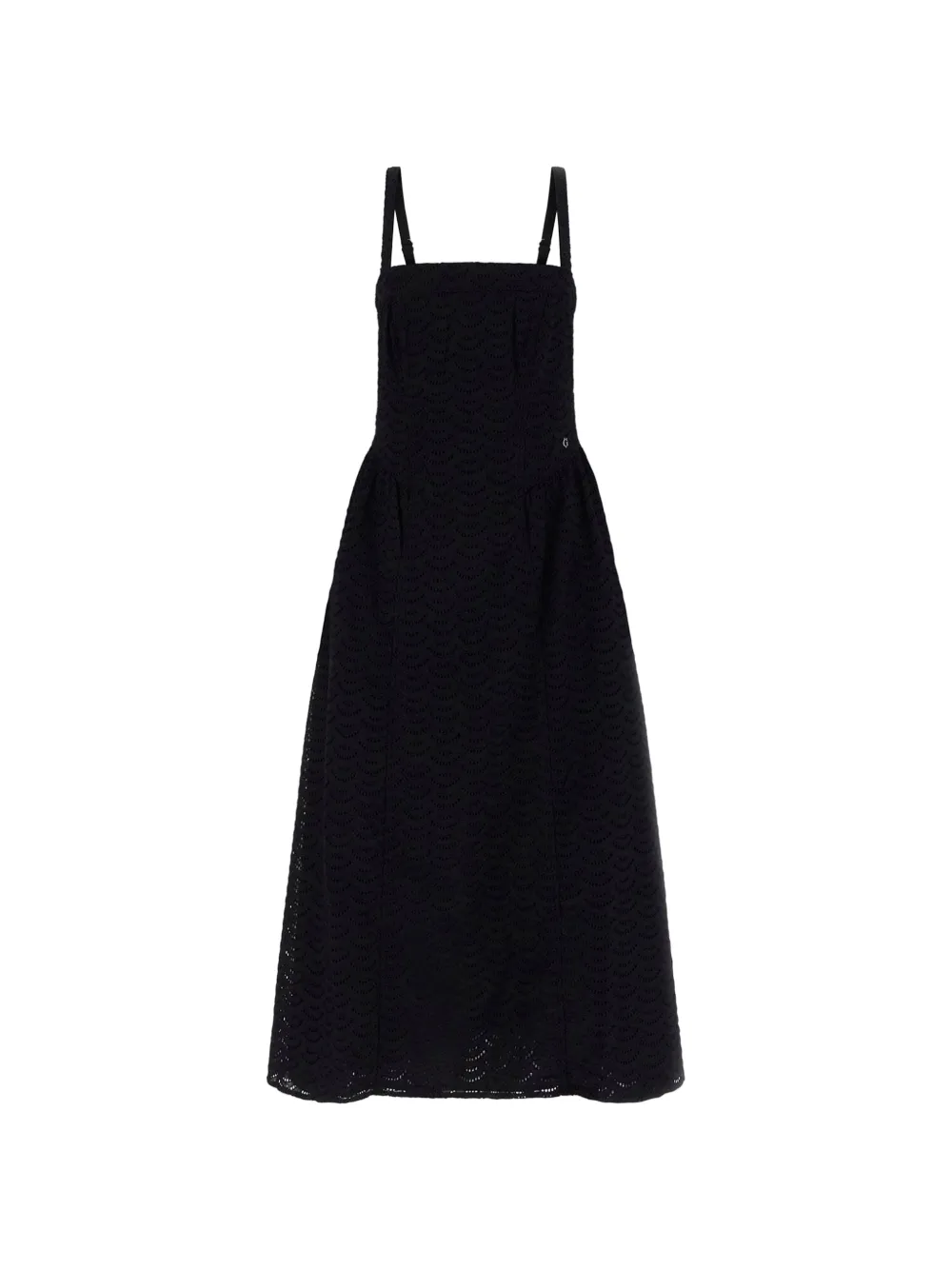 GUESS USA Sharon Midikleid mit Lochstickerei - Schwarz