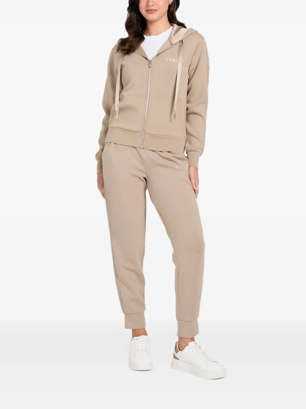 GUESS USA Scuba sweatshirt with hoodie Beige