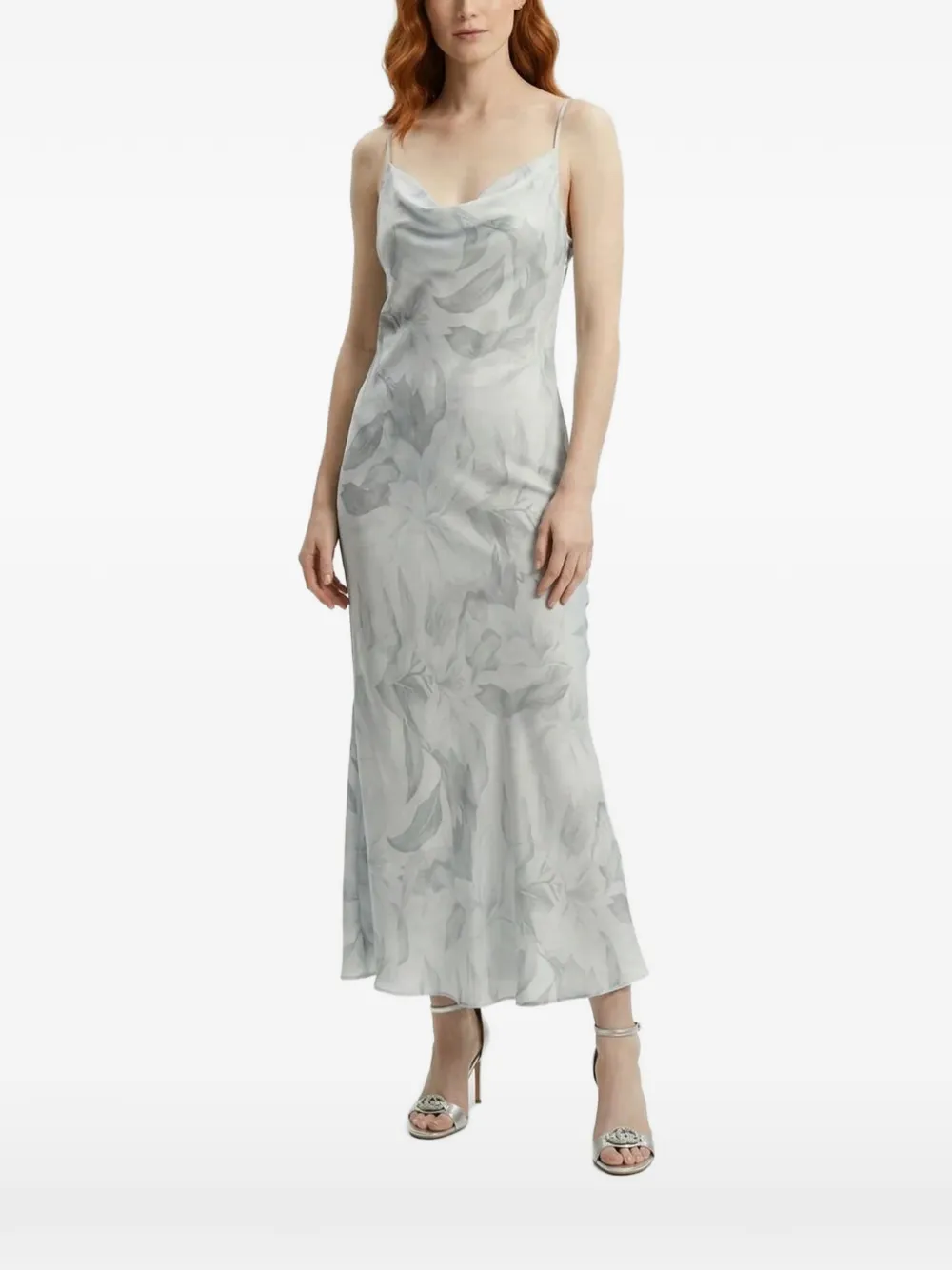 GUESS USA satin midi dress Groen