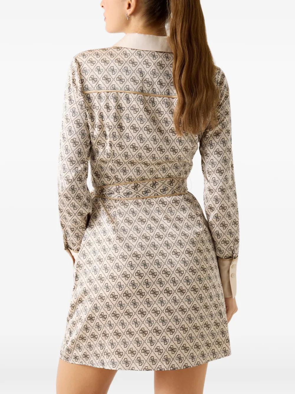 GUESS USA Blerta long sleeve chemisier dress Beige